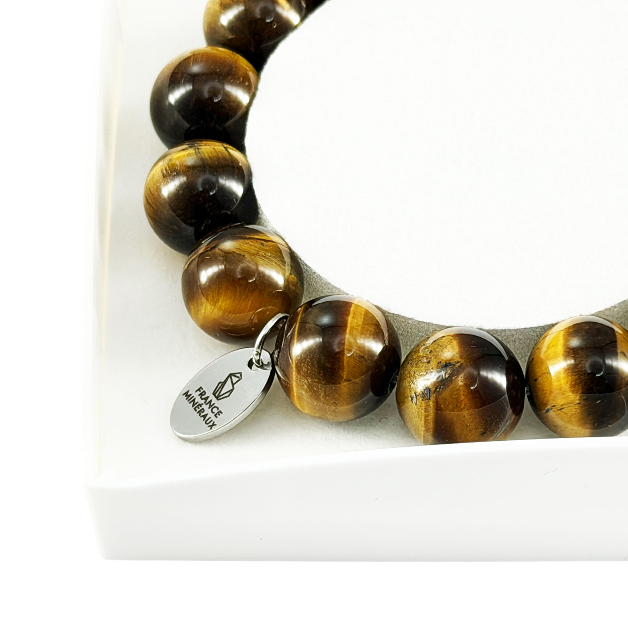 Bracelet Oeil de Tigre - Perles de 12mm – Image 4