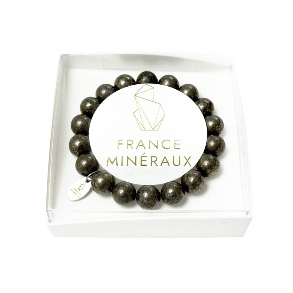 Bracelet Pyrite de Fer – Perles de 10mm