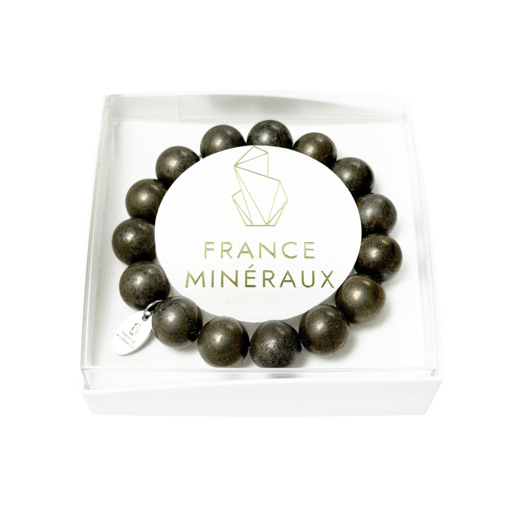 Bracelet Pyrite de Fer – Perles de 12mm
