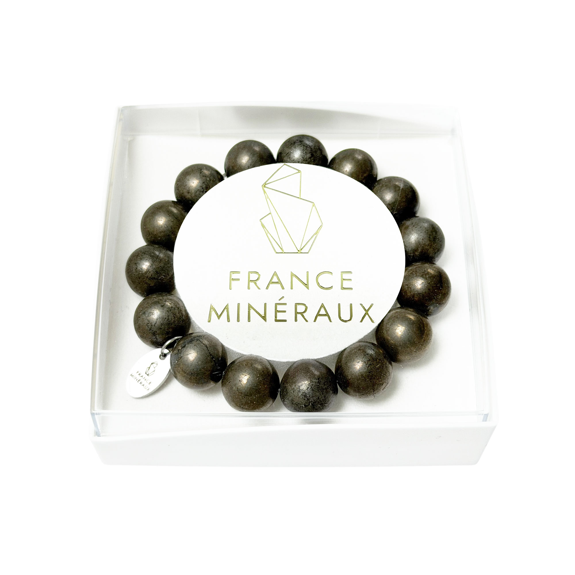 Bracelet Pyrite de Fer - Perles de 12mm