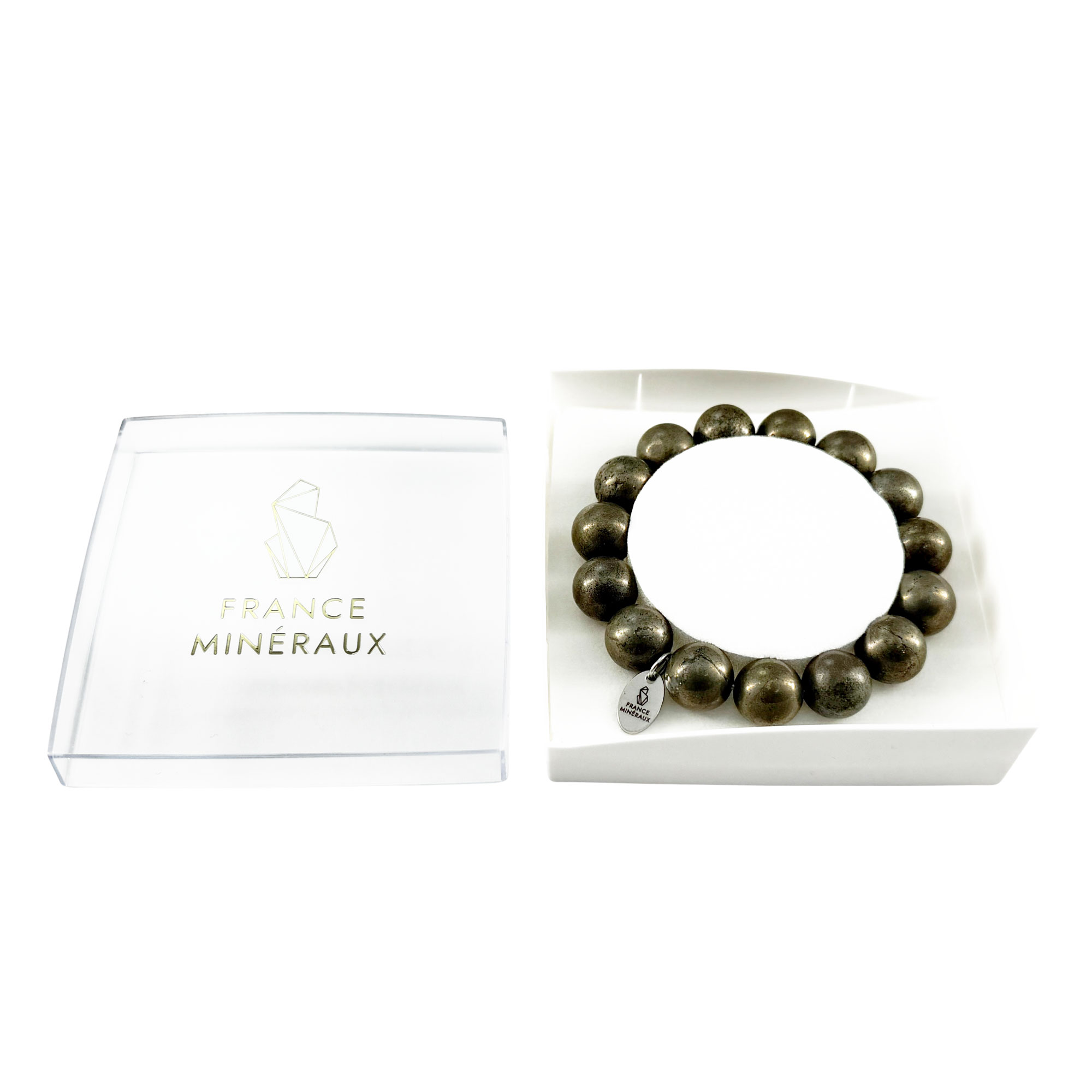 Bracelet Pyrite de Fer - Perles de 12mm – Image 3
