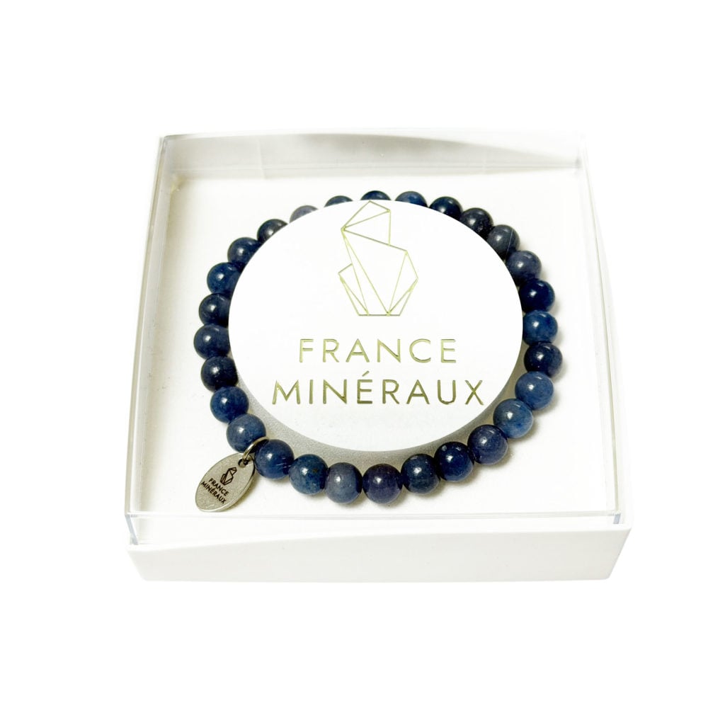Bracelet Quartz Bleu – Perles de 6mm