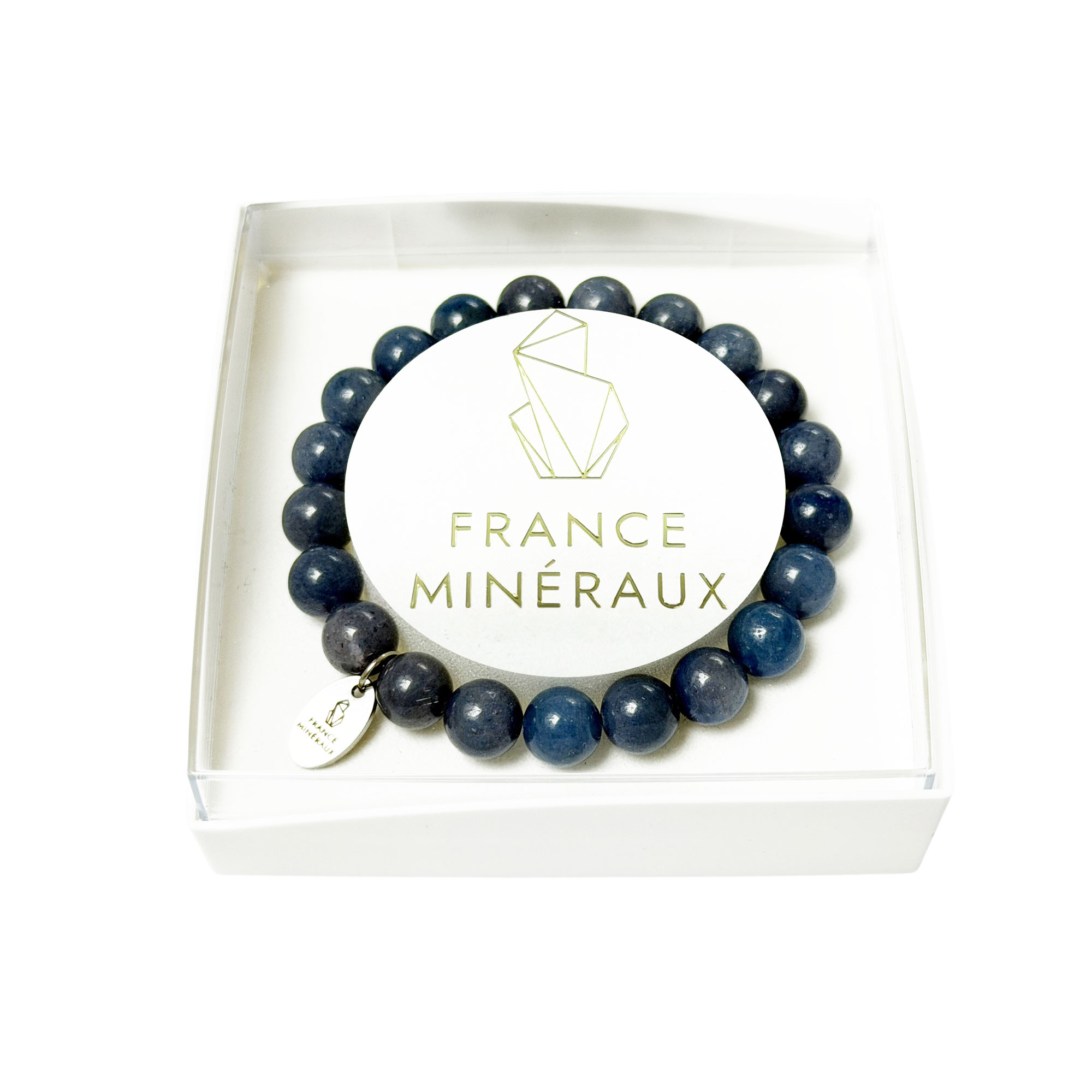 Bracelet Quartz Bleu - Perles de 8mm