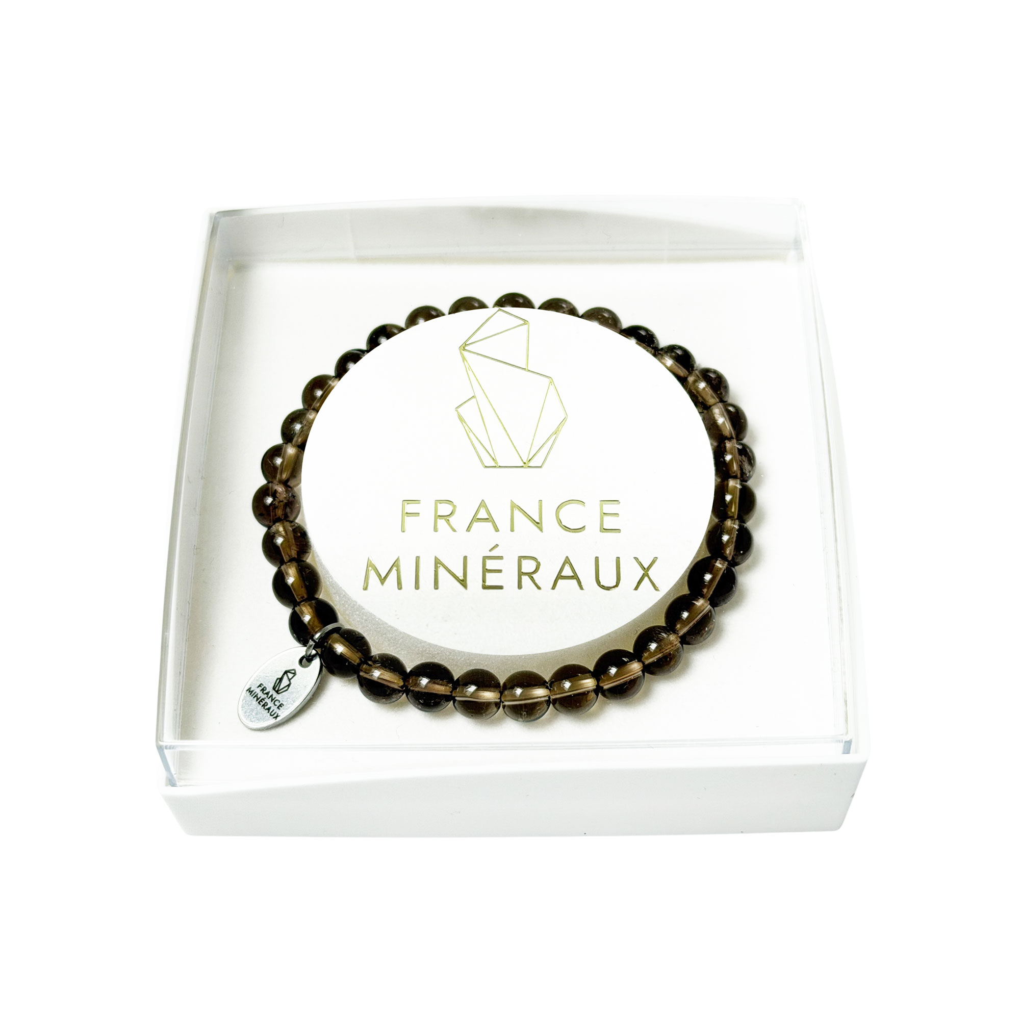 Bracelet Quartz Fumé - Perles de 6mm