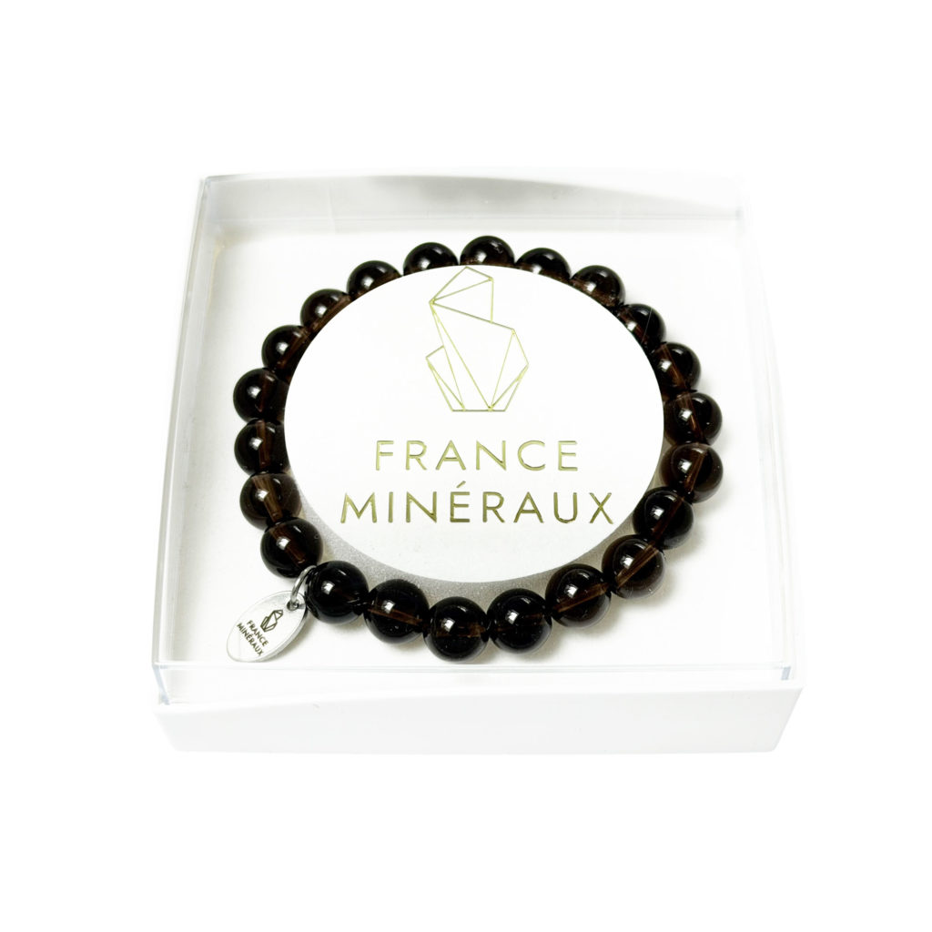 Bracelet Quartz Fumé – Perles de 8mm