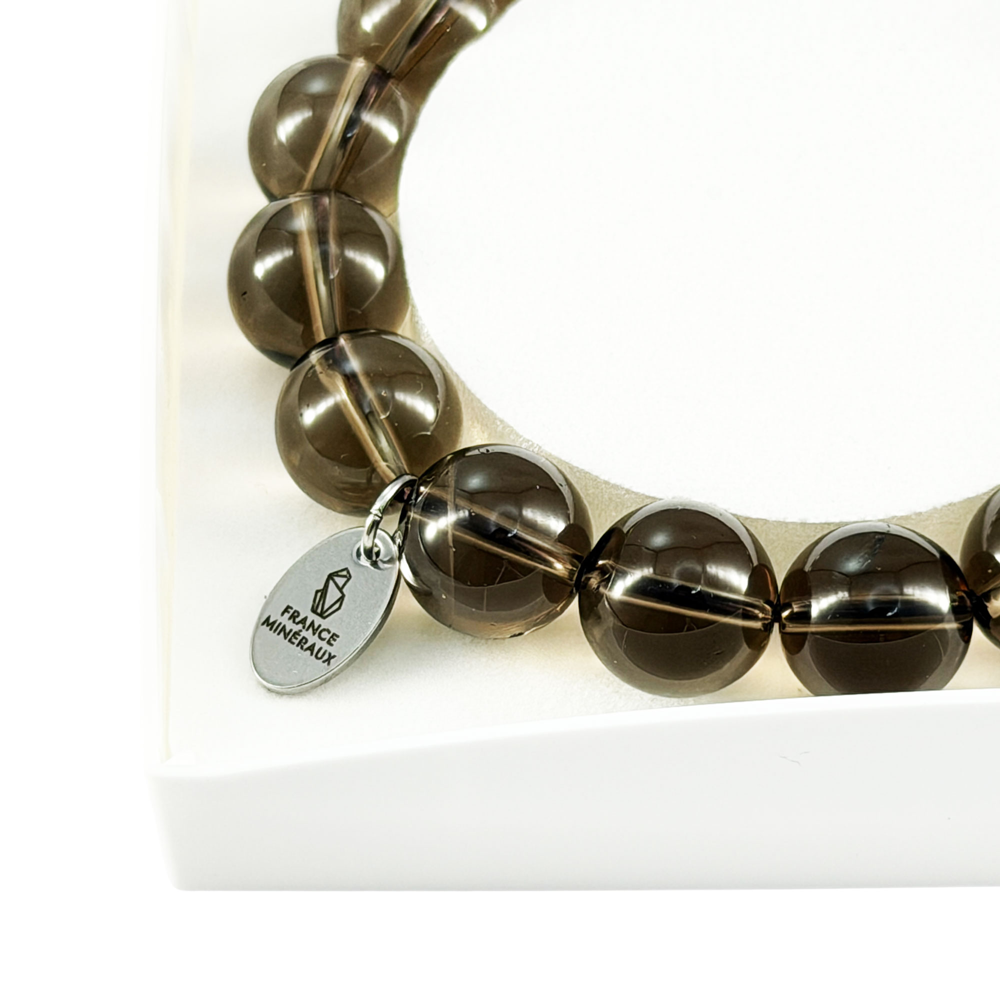 Bracelet Quartz Fumé - Perles de 12mm – Image 3