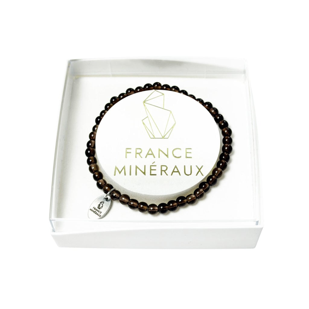 Bracelet Quartz Fumé – Perles de 3-4mm