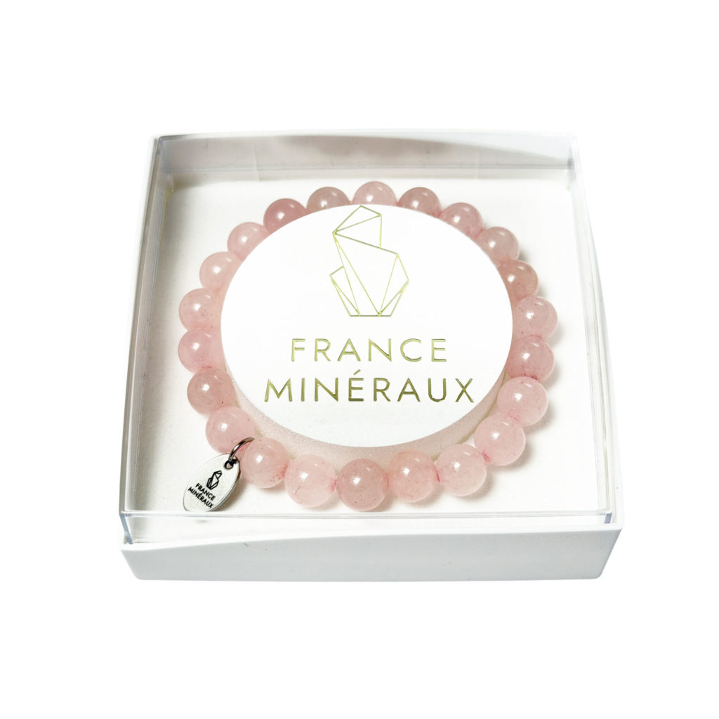 Bracelet Quartz Rose – Perles de 8mm