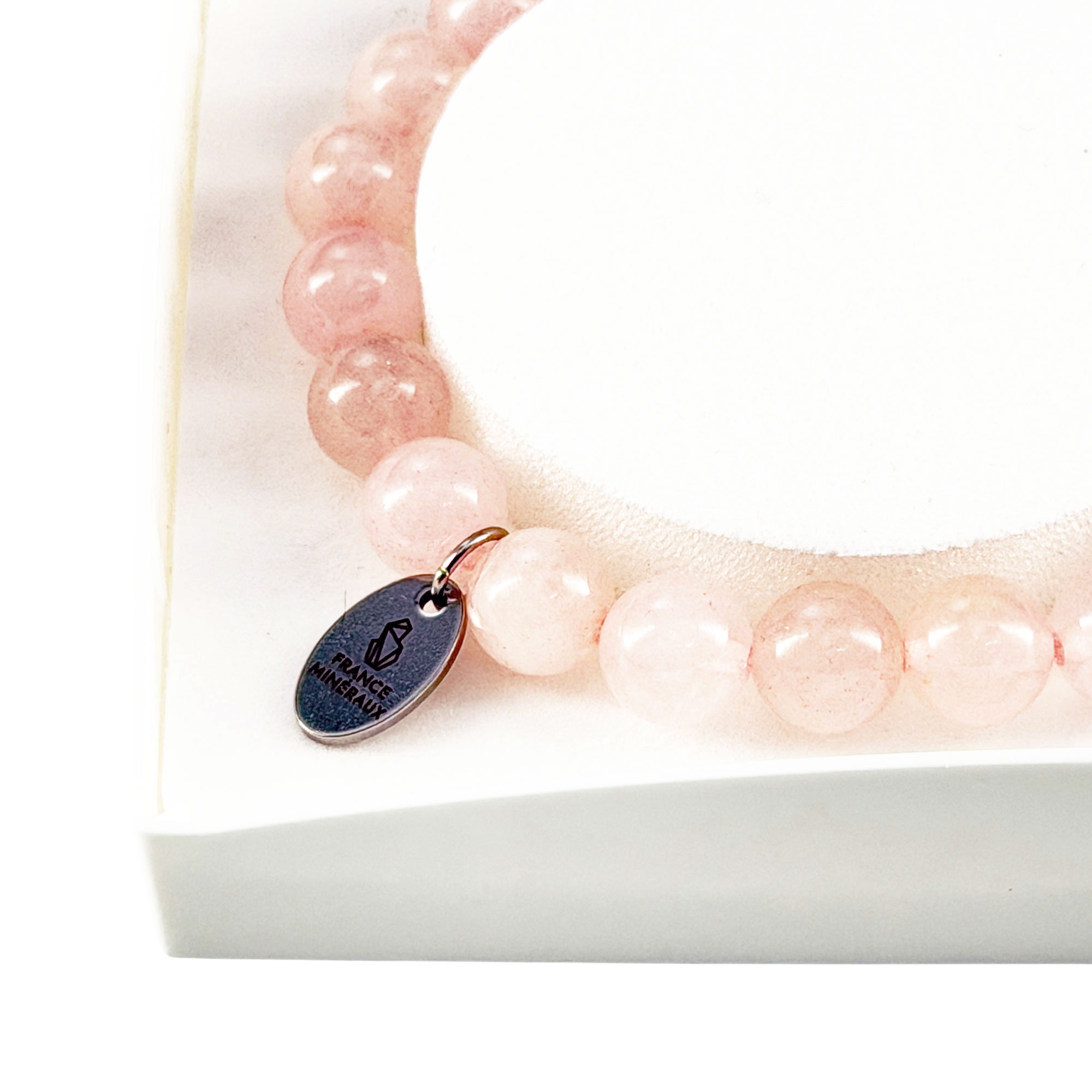 Bracelet Quartz Rose - Perles de 8mm – Image 4