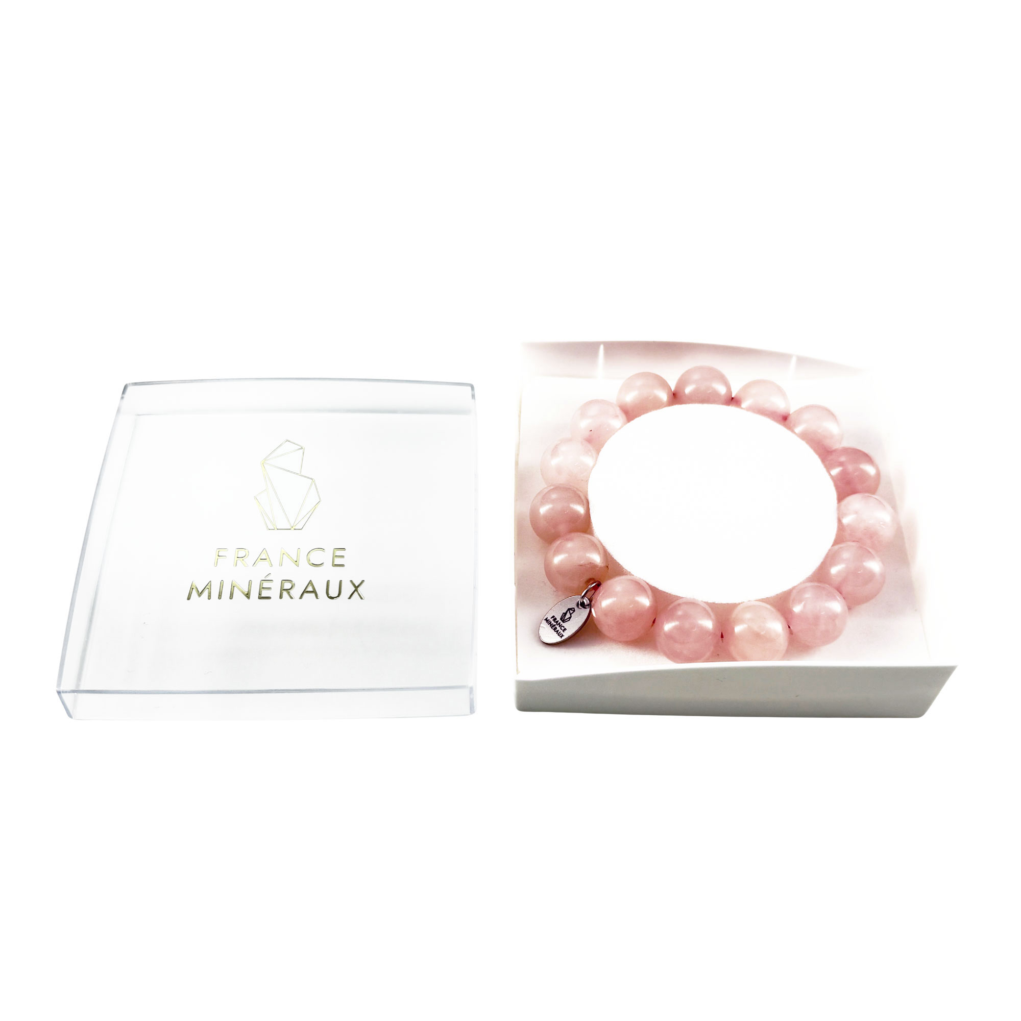 Bracelet Quartz Rose - Perles de 12mm – Image 3