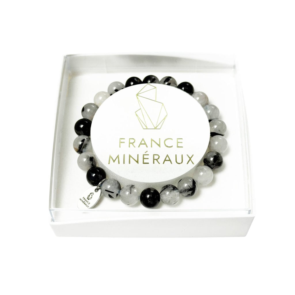 Bracelet Quartz Tourmaline – Perles de 8mm