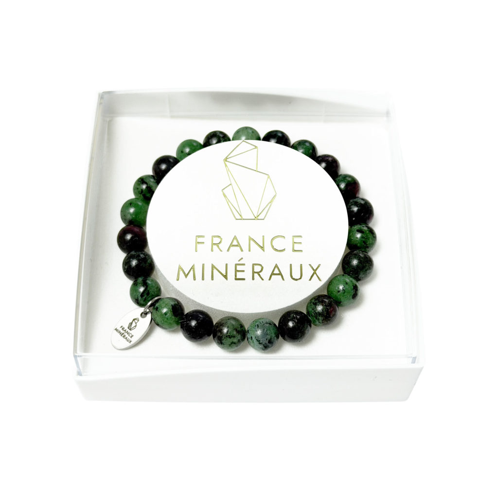 Bracelet Rubis sur Zoïsite – Perles de 8mm