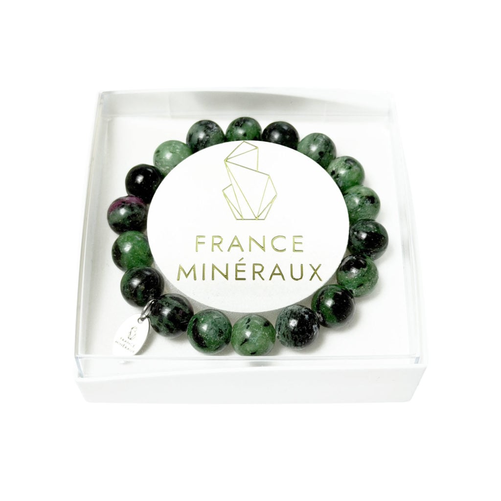 Bracelet Rubis sur Zoïsite – Perles de 10mm