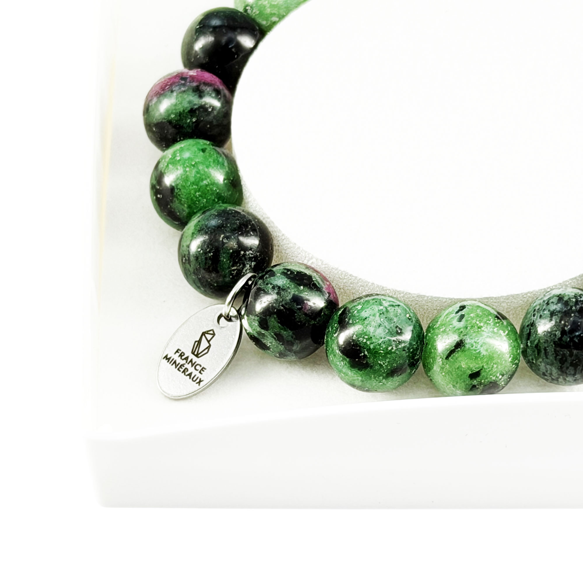 Bracelet Rubis sur Zoïsite - Perles de 10mm – Image 4