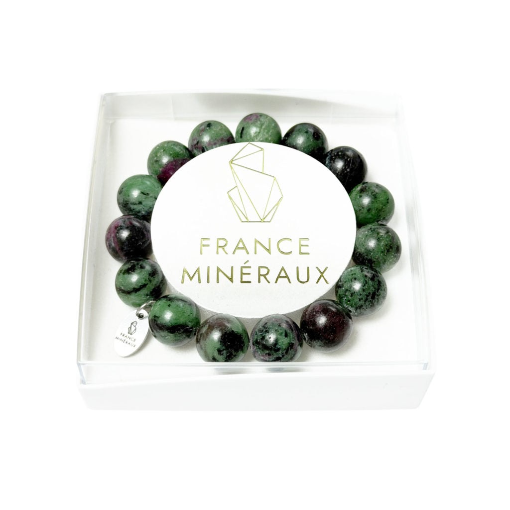 Bracelet Rubis sur Zoïsite – Perles de 12mm