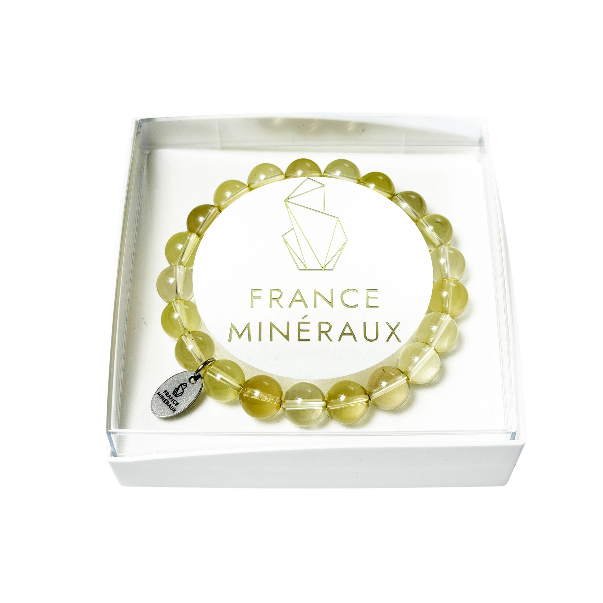 Bracelet Topaze Citron - Perles de 8mm