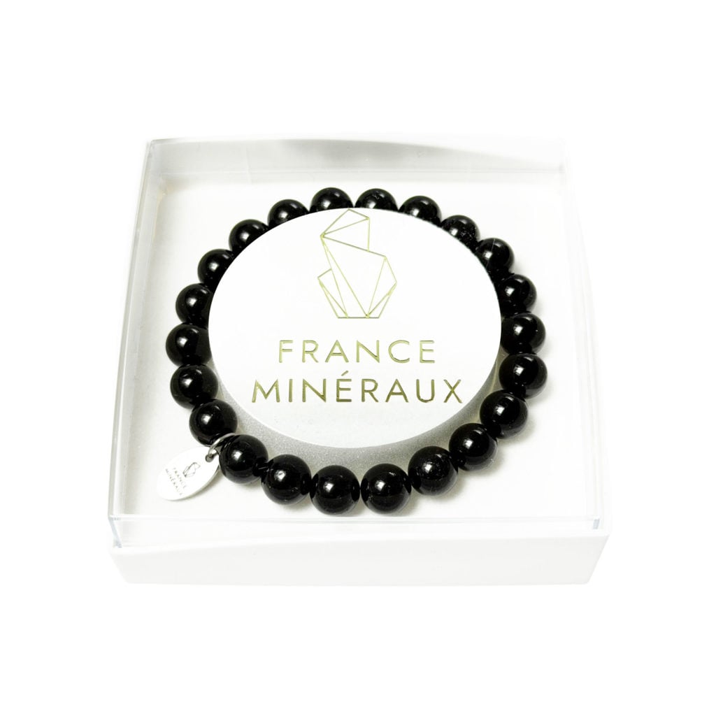 Bracelet Tourmaline Noire – Perles de 8mm