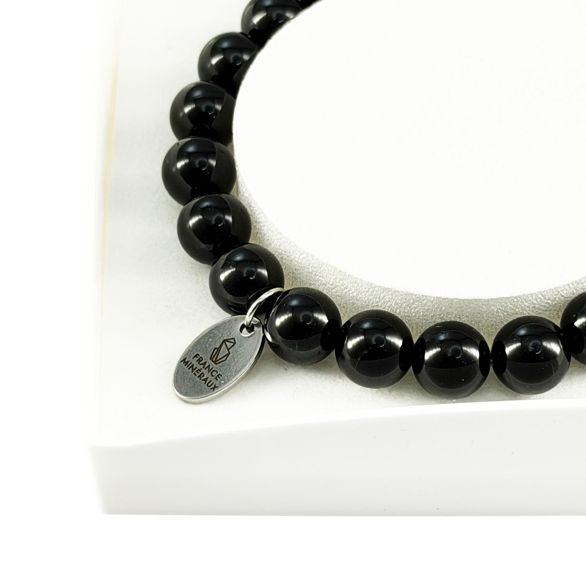 Bracelet Tourmaline Noire - Perles de 8mm – Image 4