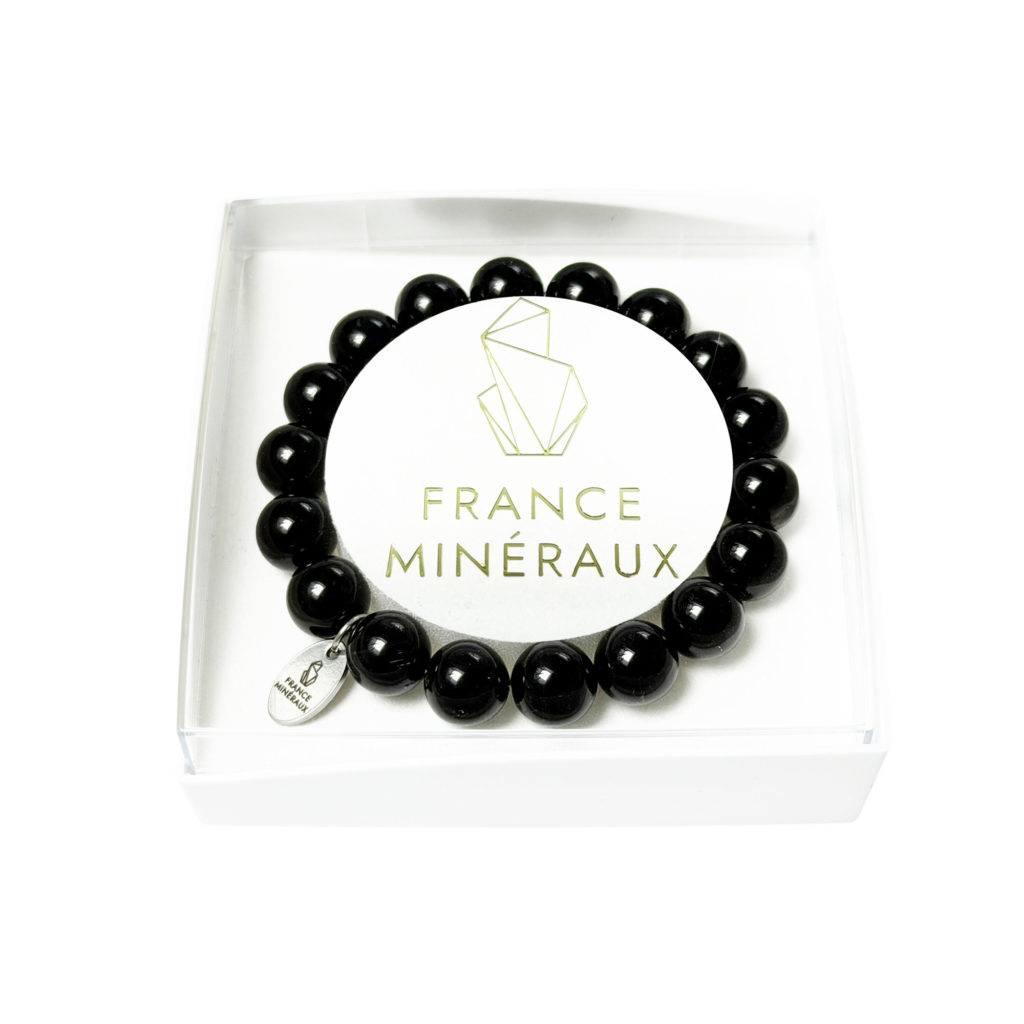 Bracelet Tourmaline Noire – Perles de 10mm