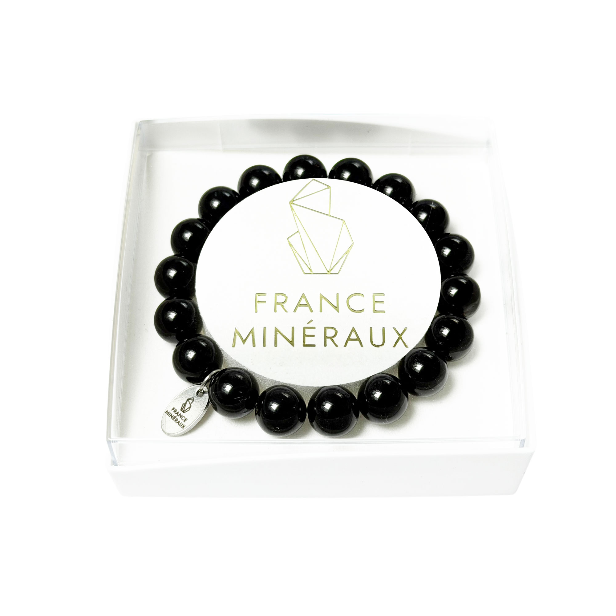 Bracelet Tourmaline Noire - Perles de 10mm