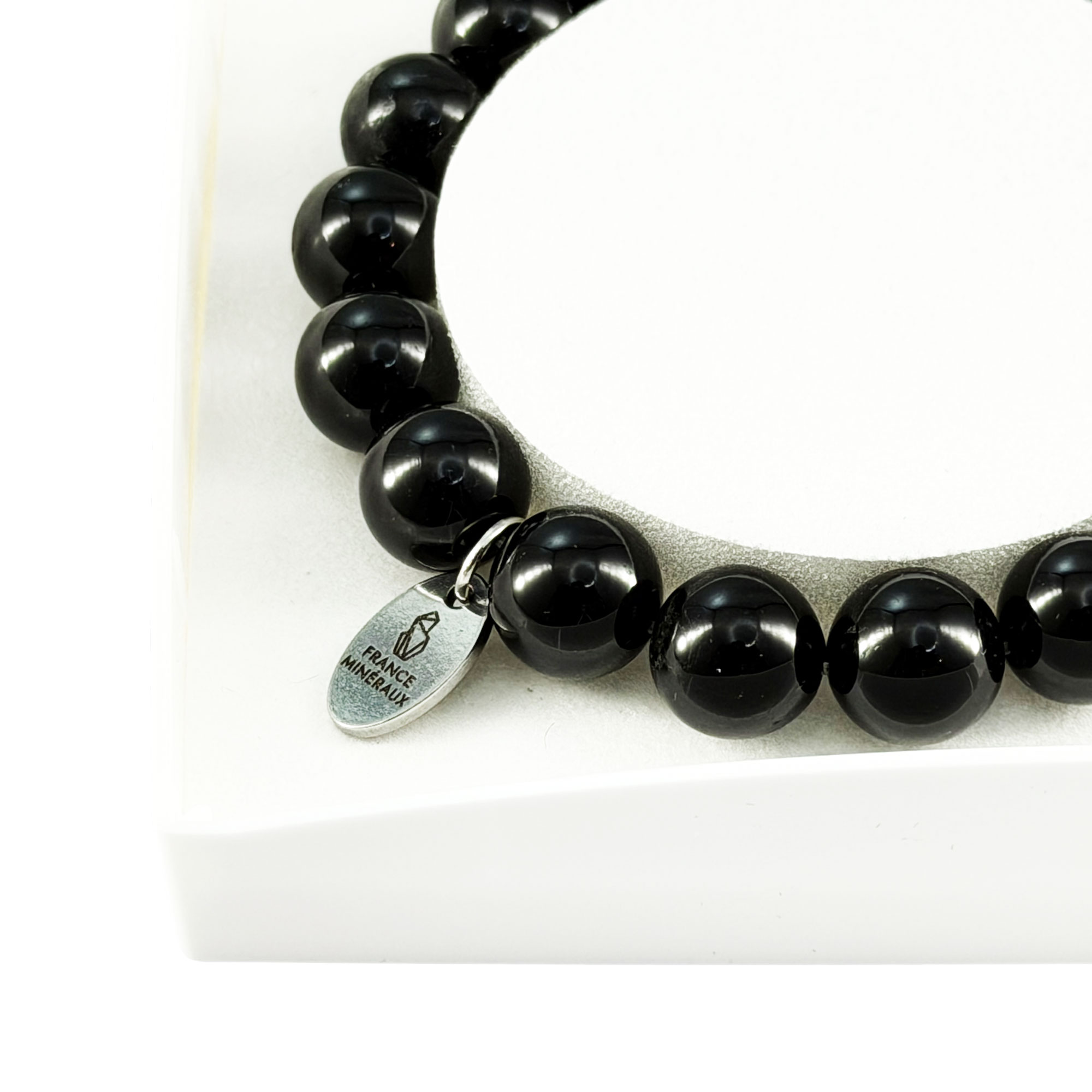 Bracelet Tourmaline Noire - Perles de 10mm – Image 4