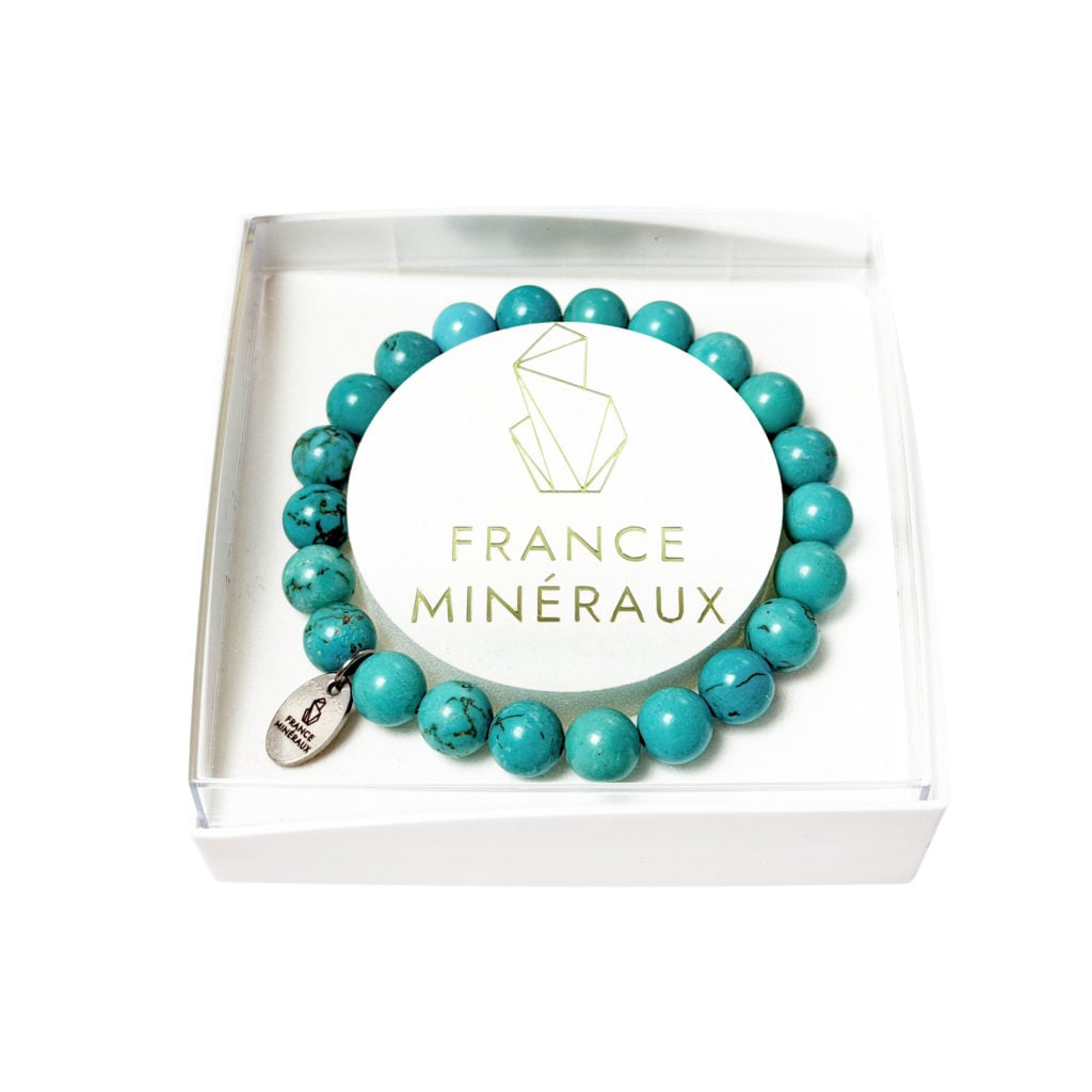 Bracelet Turquoise Stabilisée – Perles de 8mm