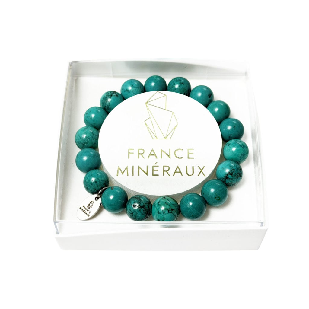 Bracelet Turquoise Stabilisée – Perles de 10mm