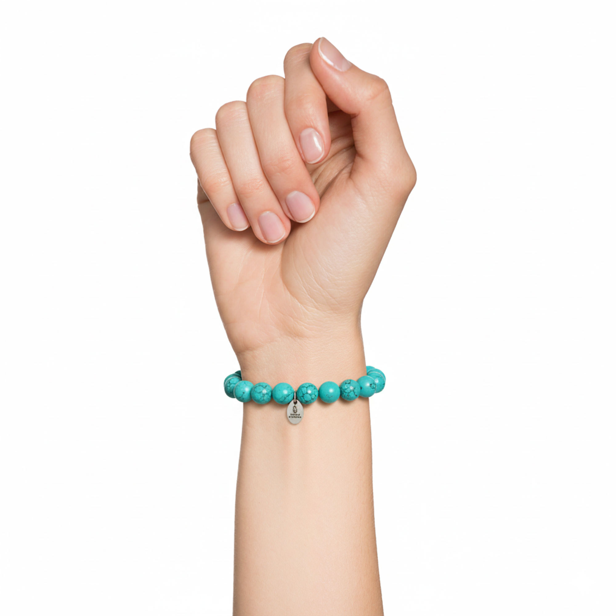 Bracelet Turquoise Stabilisée - Perles de 10mm – Image 2