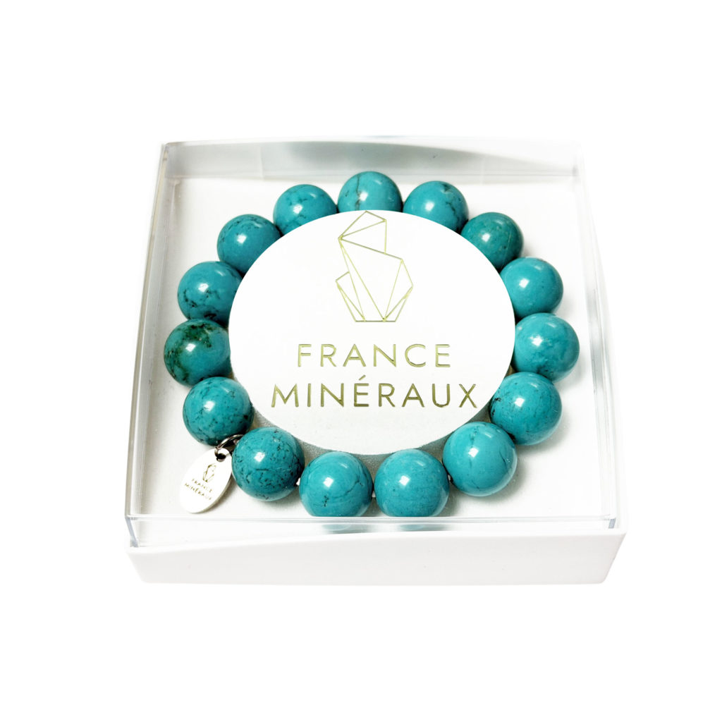 Bracelet Turquoise Stabilisée – Perles de 12mm