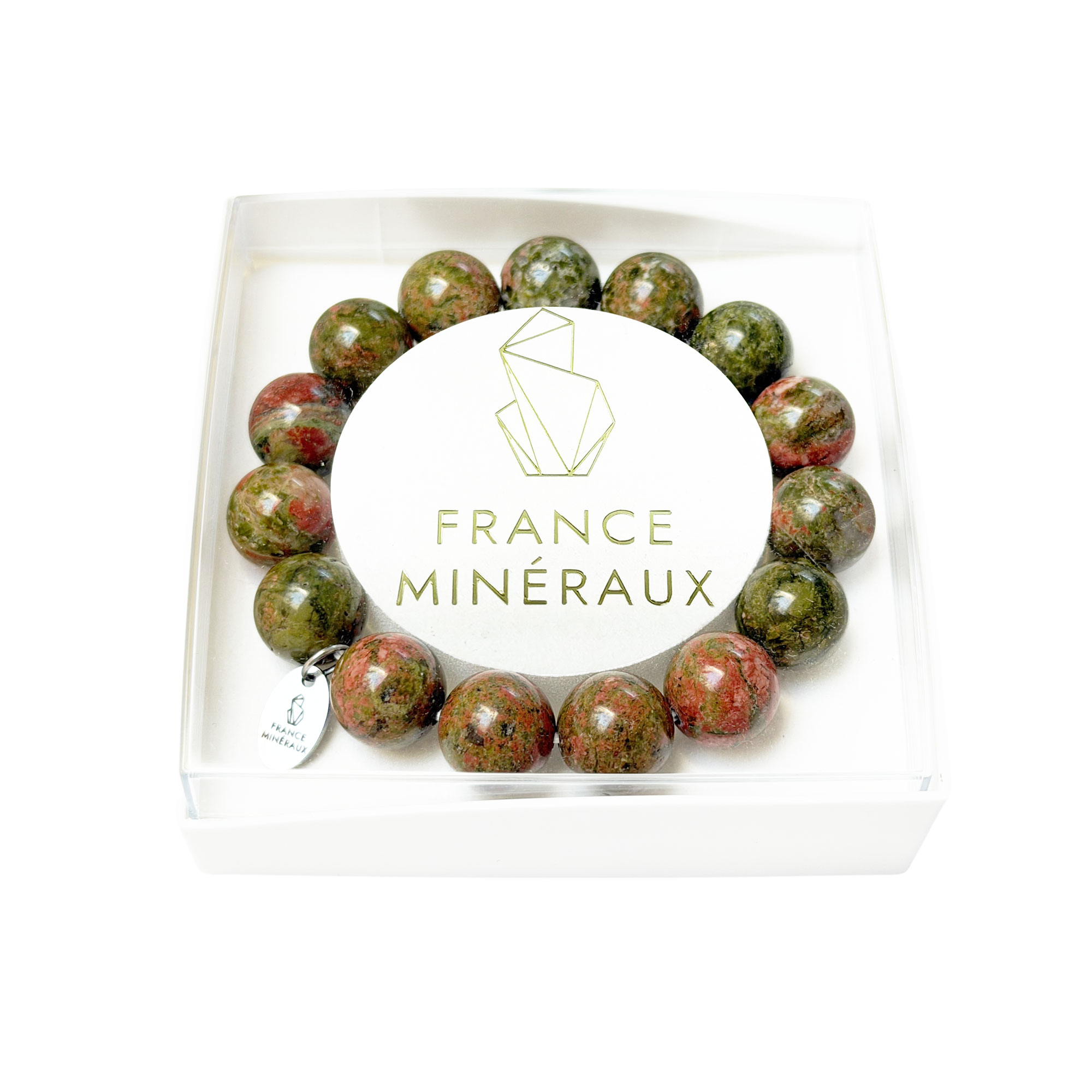 Bracelet Unakite - Perles de 12mm