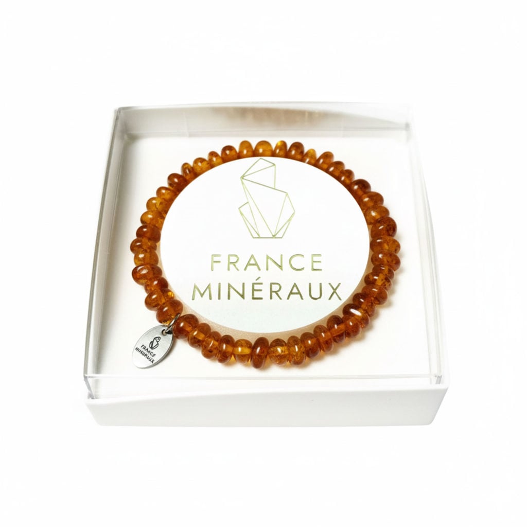 Bracelet Ambre Cognac – Pierres Pépites
