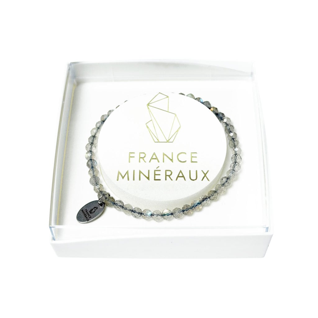 Bracelet Labradorite – Perles facettées 3/4mm – 18cm