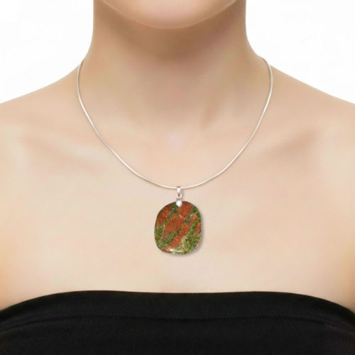 pendentif-unakite-pierre-plate