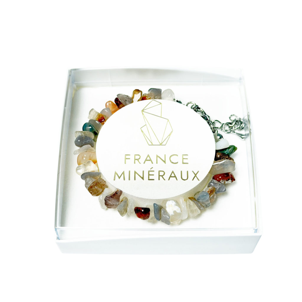 Bracelet Agate du Botswana – Baroque avec fermoir – 19 à 23cm