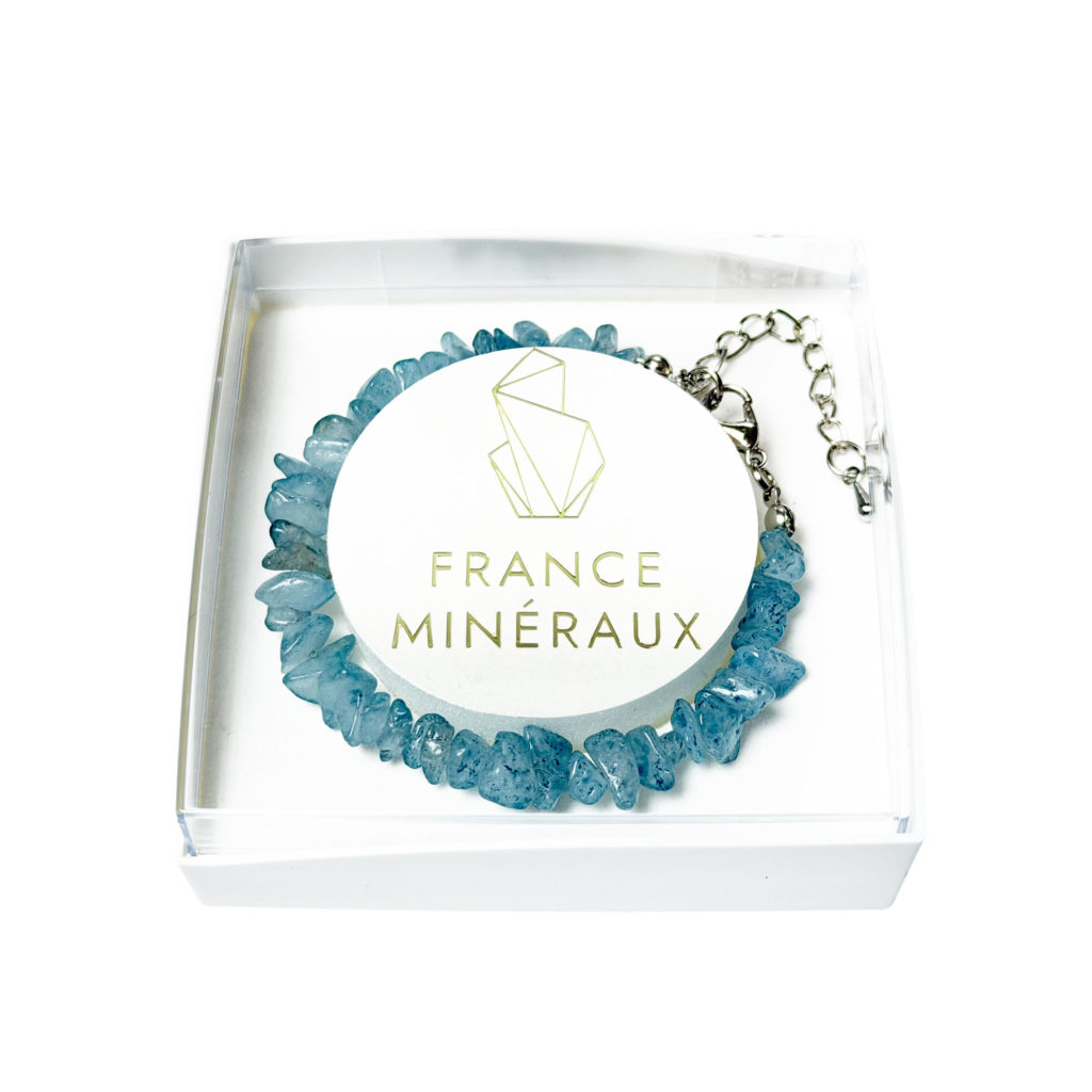 Bracelet Aigue-Marine – Baroque avec fermoir – 19 à 23cm