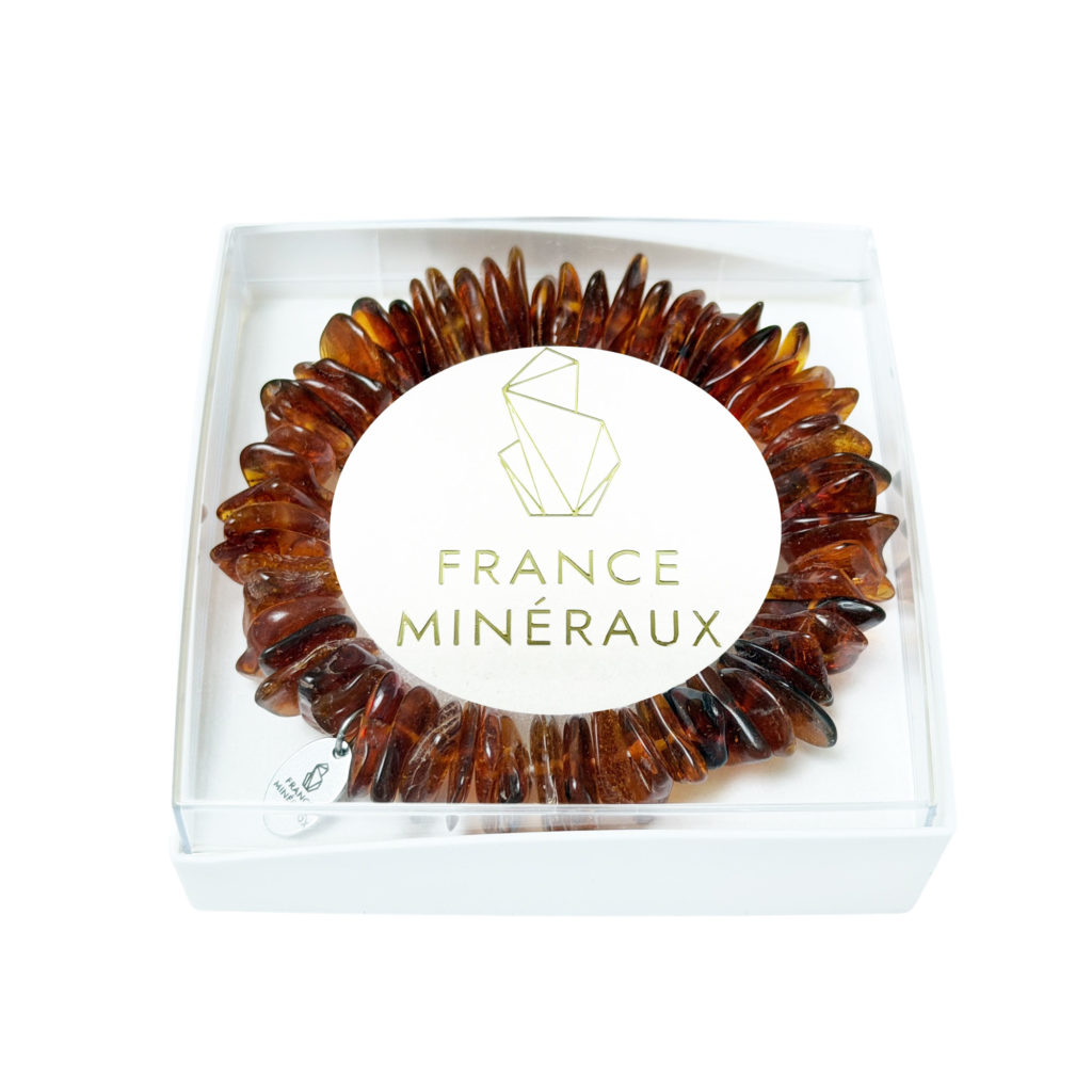 Bracelet Ambre Cognac – Baroque 19cm