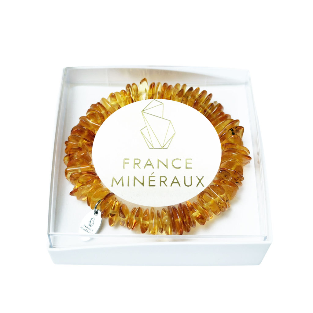 Bracelet Ambre Jaune – Baroque 19cm
