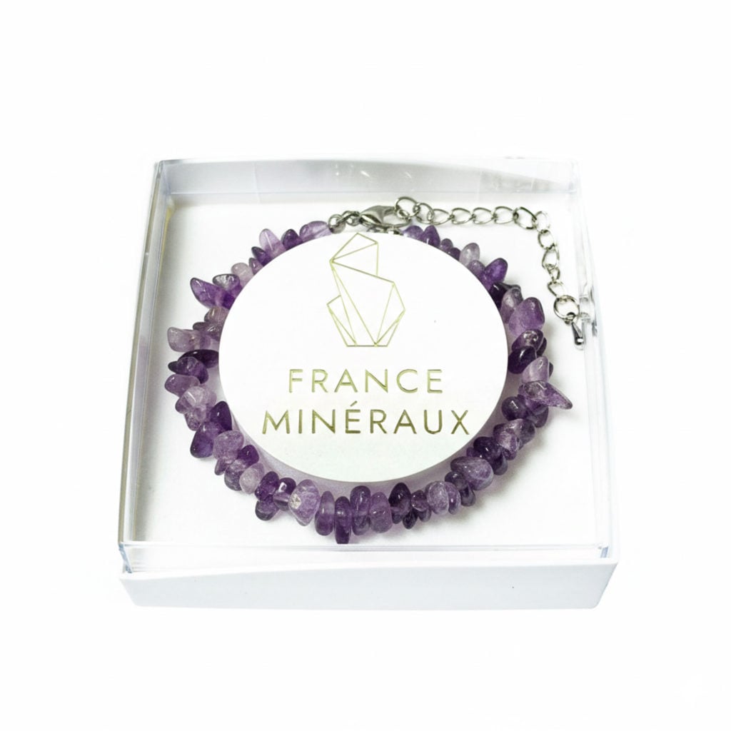 Bracelet Améthyste – Baroque avec fermoir – 19 à 23cm