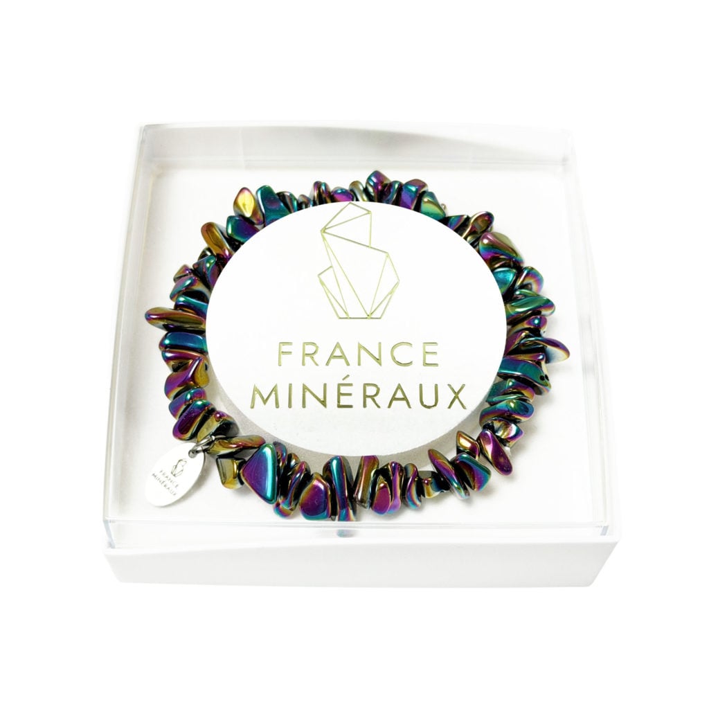 Bracelet Hématite arc-en-ciel – Baroque 19cm