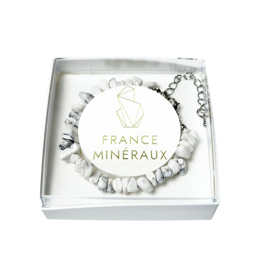 Bracelet Howlite – Baroque avec fermoir – 19 à 23cm
