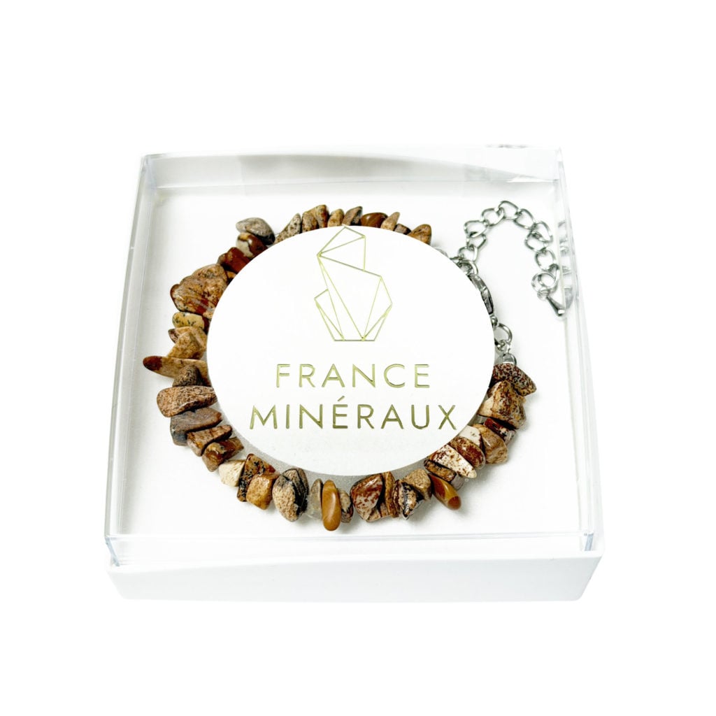Bracelet Jaspe paysage – Baroque avec fermoir – 19 à 23cm