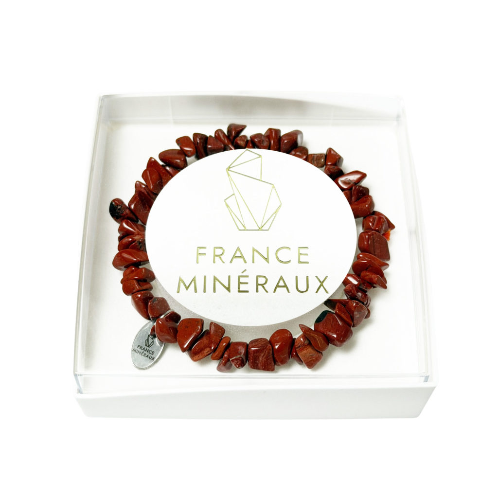 Bracelet Jaspe rouge – Baroque 19cm