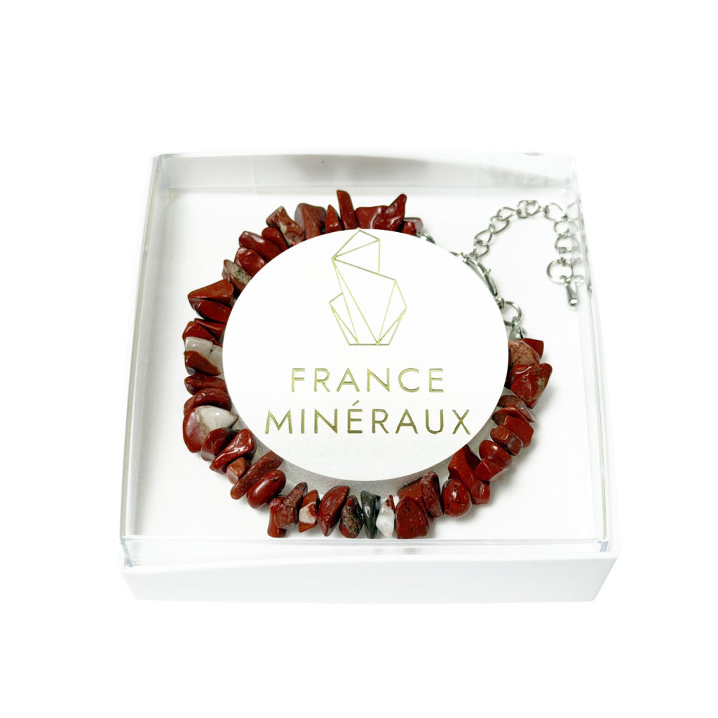 Bracelet Jaspe rouge – Baroque avec fermoir – 19 à 23cm