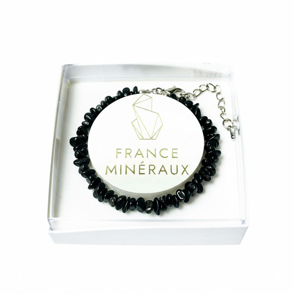 Bracelet Obsidienne noire – Baroque avec fermoir – 19 à 23cm