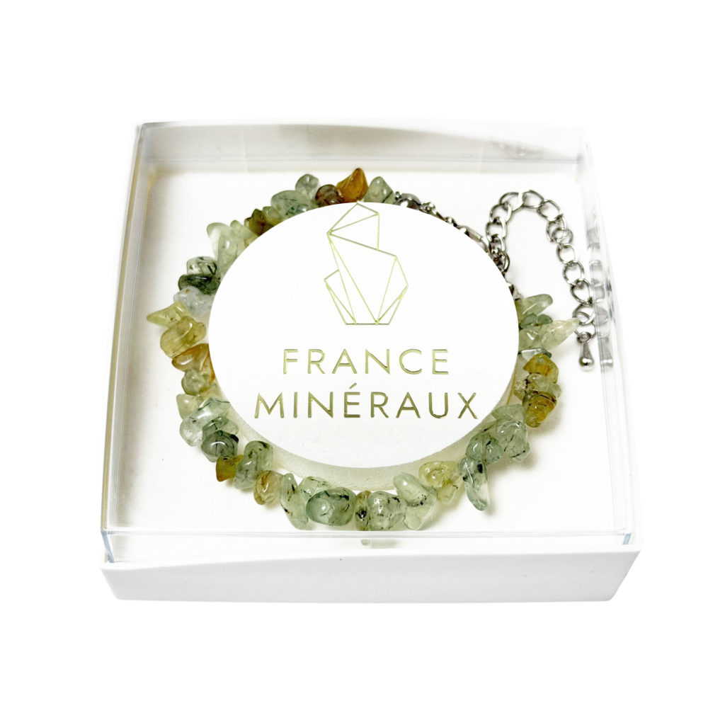 Bracelet Préhnite – Baroque avec fermoir – 19 à 23cm