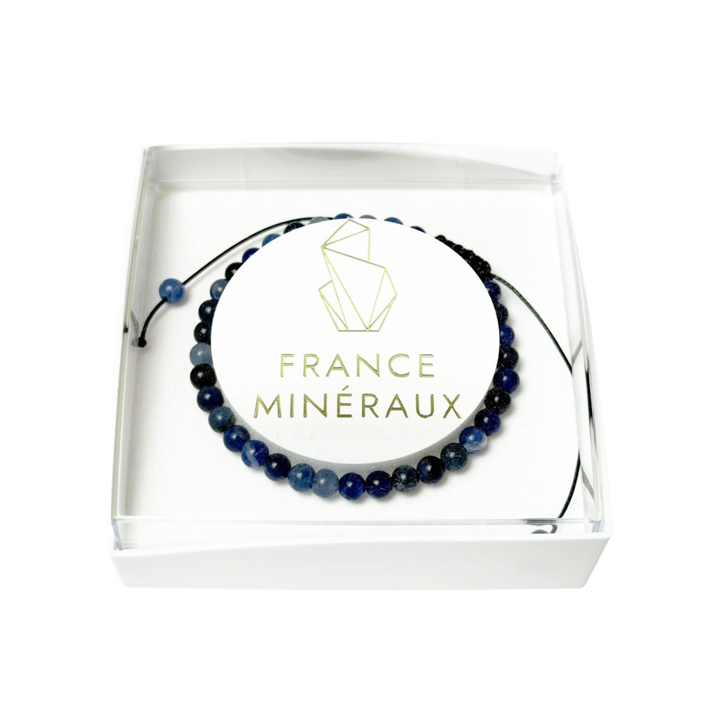 Bracelet Sodalite – Pierres boules 4mm cordon ajustable