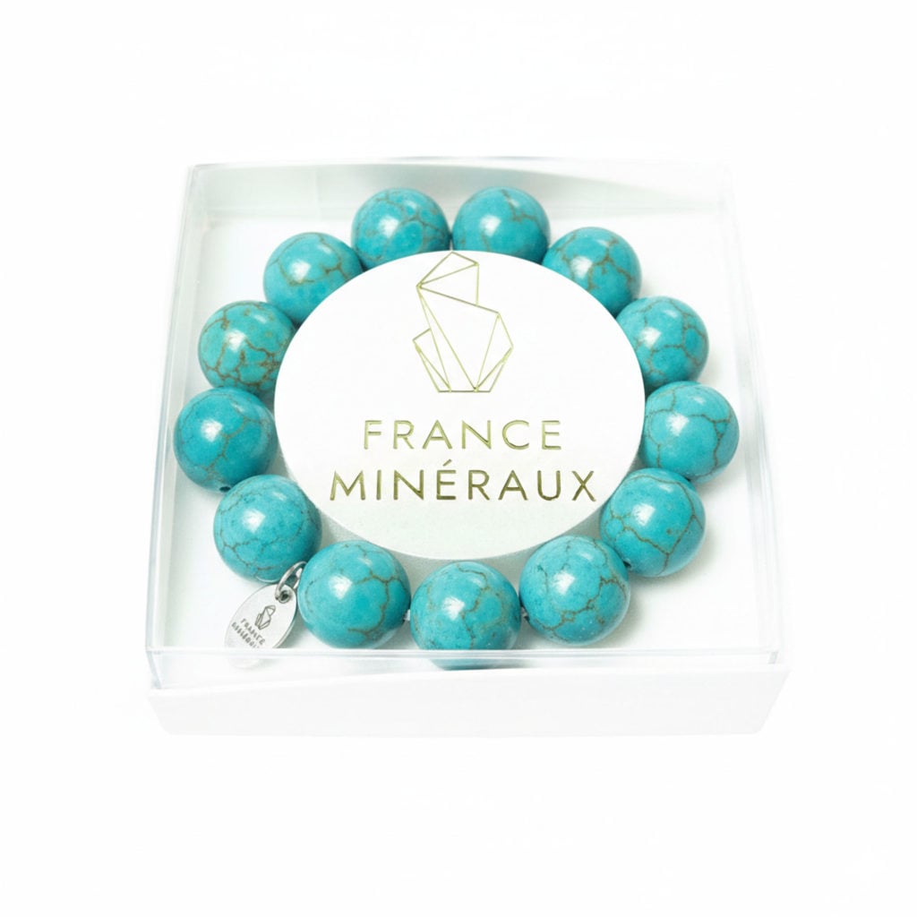 Bracelet Turquoise Stabilisée – Perles de 14mm