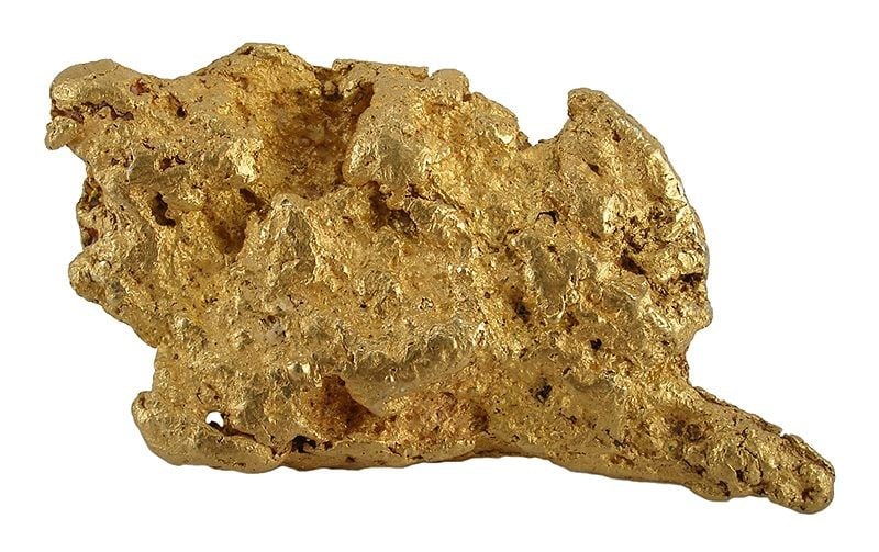 Cristaux d'or natif, métal malléable et ductile illustrant la ténacité