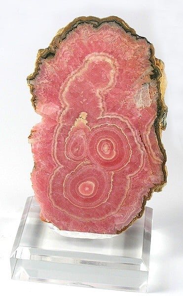 Cristaux rhomboédriques rose-rouge de rhodochrosite, carbonate de manganèse