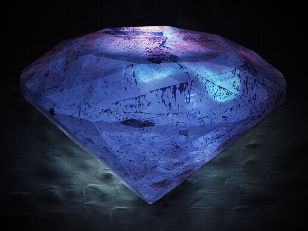 Diamant taillé en brillant, gemme dont le poids se mesure traditionnellement en carats